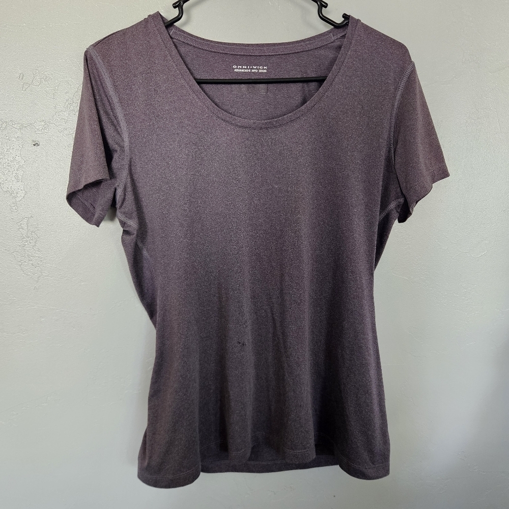 Columbia Women's Medium Plum Purple Short Sleeve T-shirt Athletic Omni-wick Top